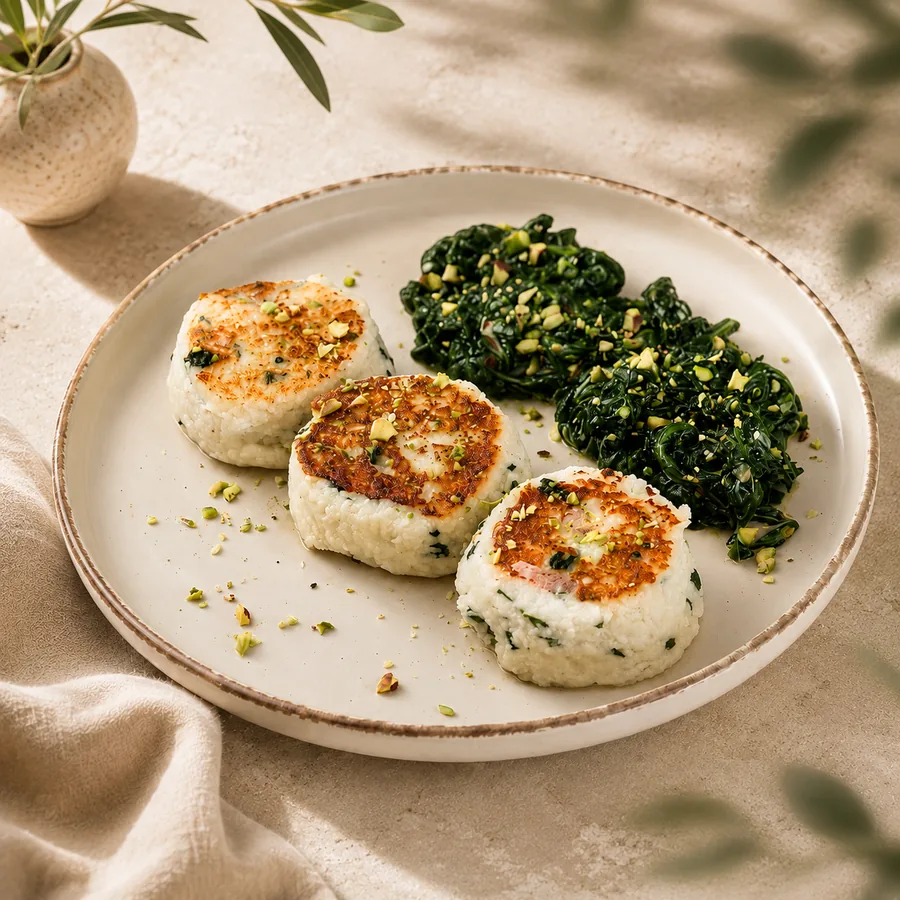Syrniki With Spinach & Feta